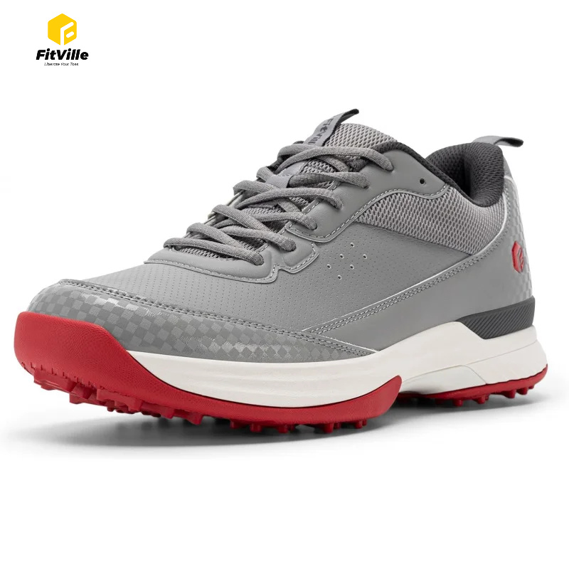 Badminton Shoes - FitVille Wide Golfschuhe für Herren, professionelle,