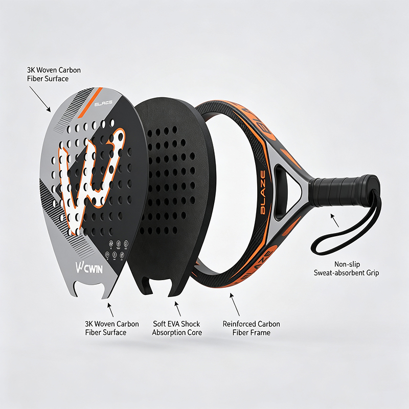 CWIN BLAZE Padel-Schläger 3K G – Badminton Racket Carbon Bewertung und Preis