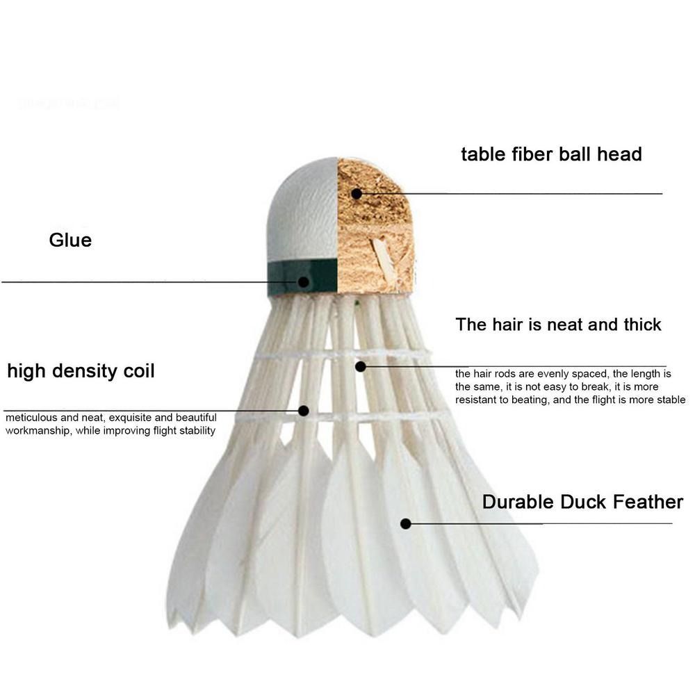 3/6/12 Stück Neue Weiße Badmin – Feather Shuttlecock Bewertung und Preis